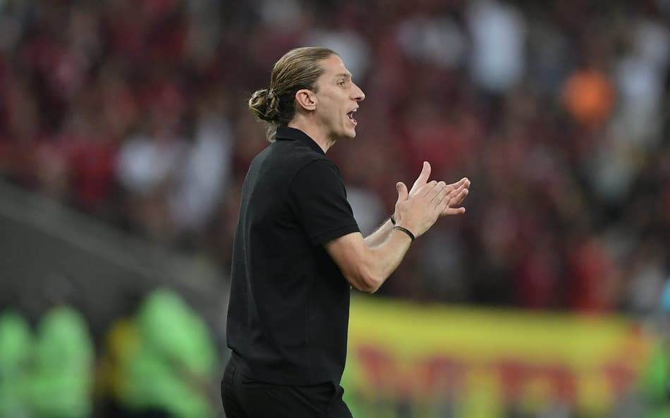 Filipe Luis, técnico do Flamengo, durante partida contra o Botafogo