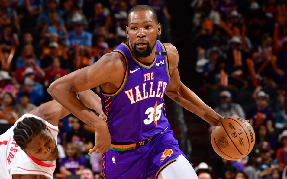 Houston Rockets v Phoenix Suns - Kevin Durant - NBA Kevin Durant sofre nova lesão neste jogo