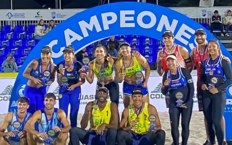 Brasil teve três duplas no pódio do Sul-Americano de vôlei de praia