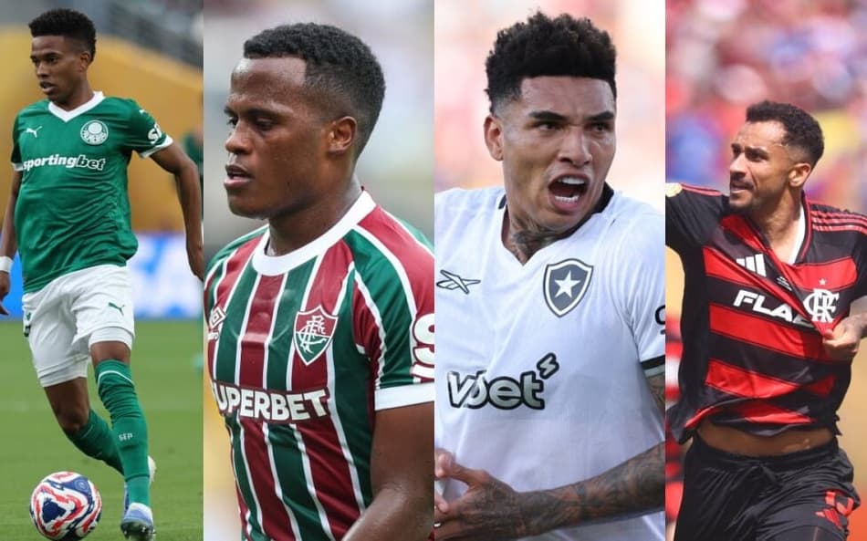Palmeiras, Fluminense, Botafogo e Flamengo (Fotos: Cesar Greco/Marcelo Gonçalves/Vitor Silva/Gilvan de Souza)