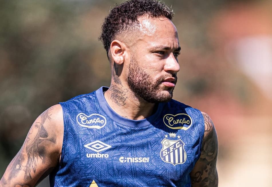 Neymar não participou do treino desta manhã (Foto: Raul Baretta/ Santos FC)
