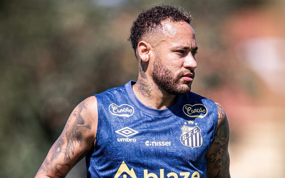Neymar não participou do treino desta manhã (Foto: Raul Baretta/ Santos FC)