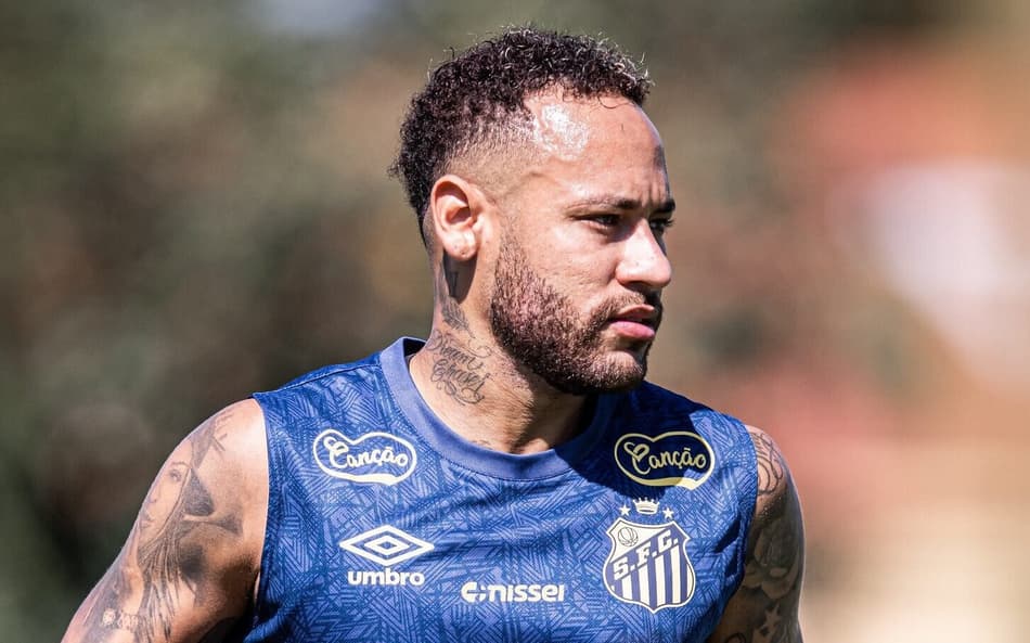 Neymar não participou do treino desta manhã (Foto: Raul Baretta/ Santos FC)