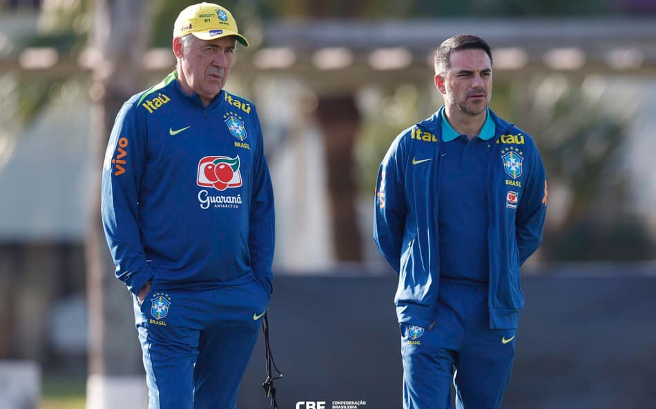 Ancelotti e Rodrigo Caetano