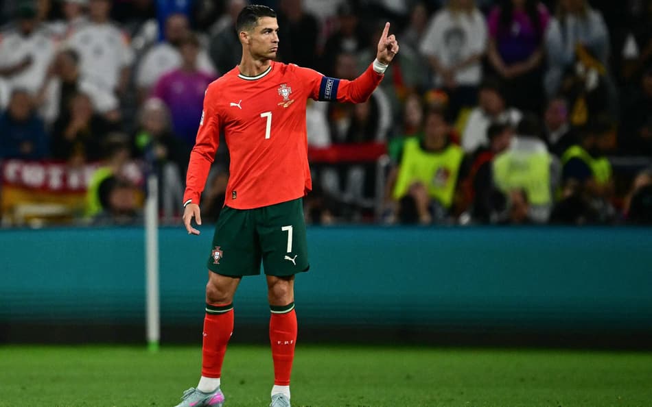 Cristiano Ronaldo em Alemanha x Portugal, pela Nations League (Foto: Tobias Schwarz/AFP)