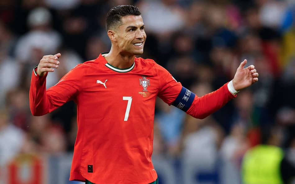 Cristiano Ronaldo comemora gol em Alemanha x Portugal pela Nations League. (Foto: Alexandra Beier/AFP)