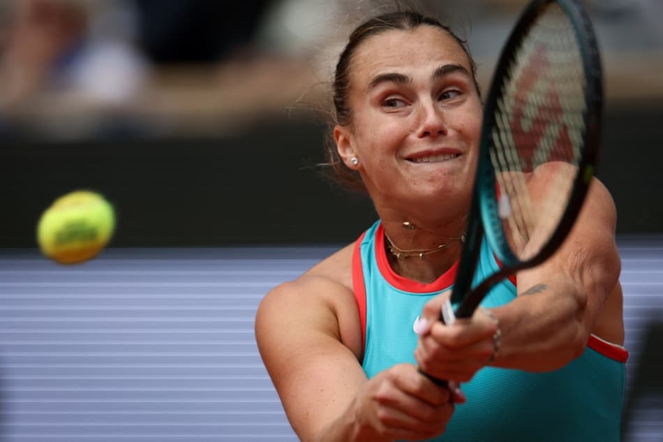 A bielorrussa Aryna Sabalenka na final de Roland Garros contra a americana Coco Gauff (Foto: Alain JOCARD / AFP)