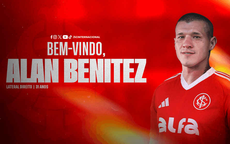 Alan Benítez foi anunciado pelo Internacional. (Foto: Divulgação/SC Internacional)