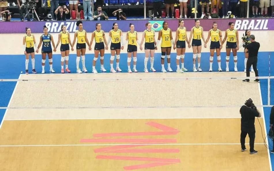 Brasil x Alemanha na VNL feminina (foto: divulgação CBV)