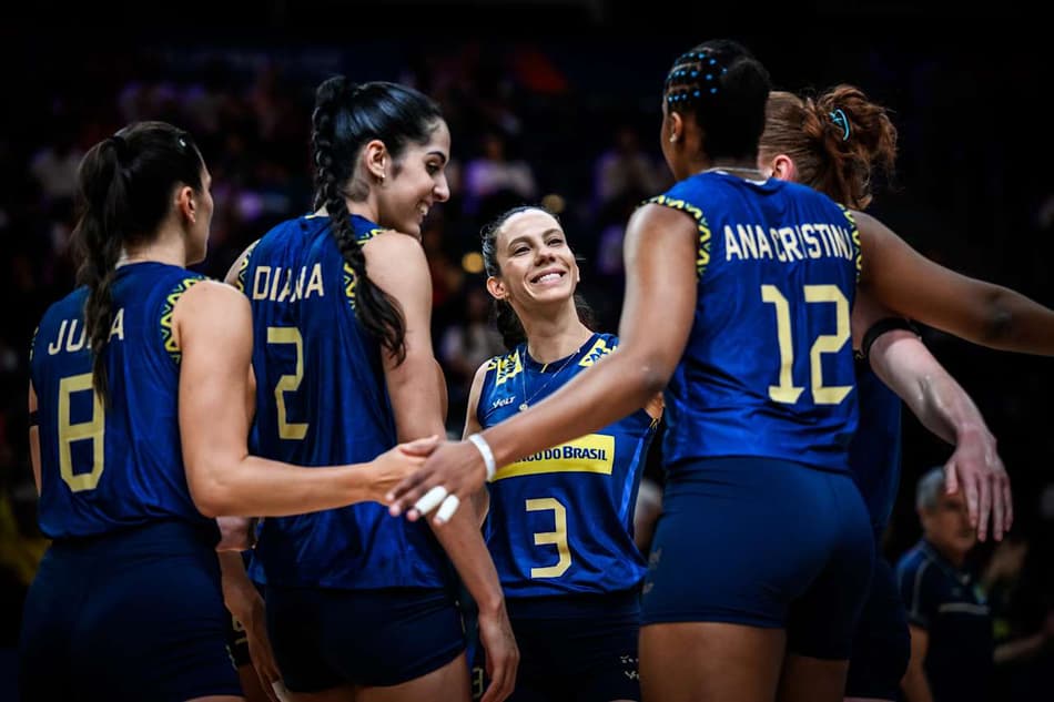 Brasil x República Dominicana, pela VNL feminina 2025 (foto: volleyballworld)