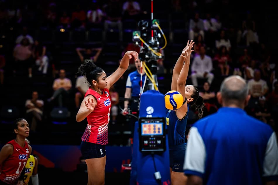 Brasil x República Dominicana, pela VNL feminina 2025 (foto: volleyballworld)