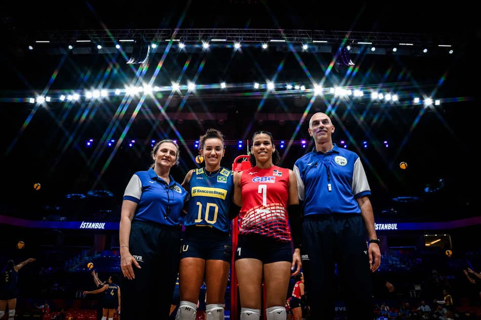 Brasil x República Dominicana, pela VNL feminina 2025 (foto: volleyballworld)