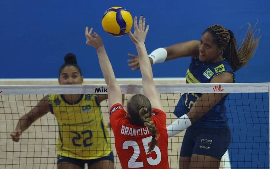 Brasil x Tchéquia, VNL feminina, no Maracanãzinho (foto: VNL)