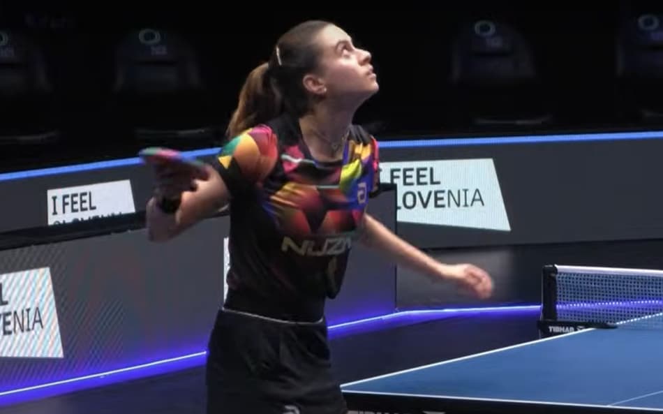 Bruna Takahashi no WTT Star Contender (reprodução Cazé TV)