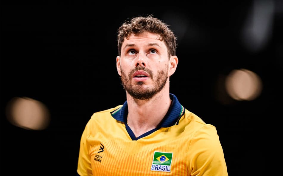 Bruninho em ação pela Seleção Brasileira contra a Polônia (Foto: Divulgação / FIVB)