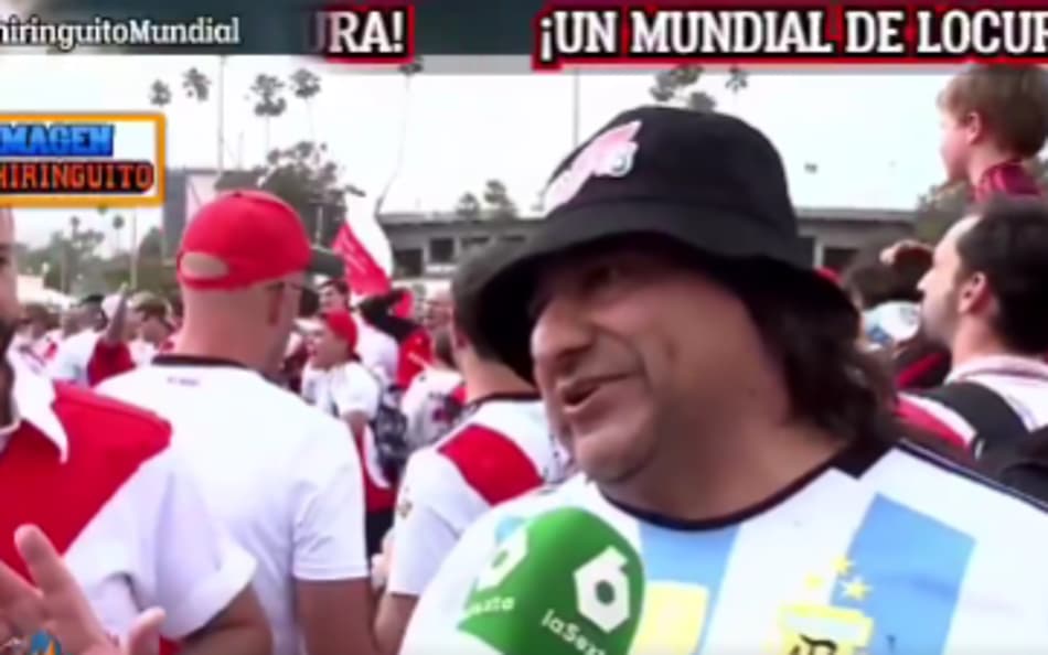 Torcedor argentino em entrevista à Chiringuito TV (Foto: Reprodução Chiringuito TV)