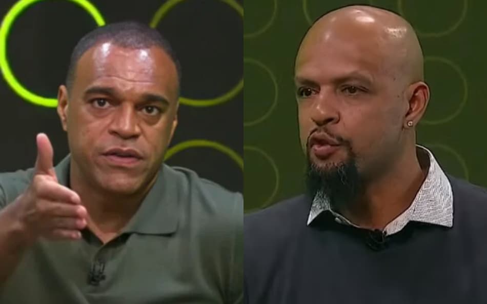 Denílson e Felipe Melo no programa "Fechamento" (Foto: Reprodução)