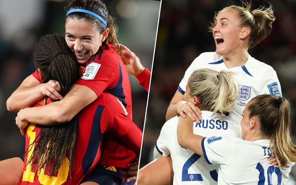 Montagem Espanha x Inglaterra - Final da Copa do Mundo Feminina