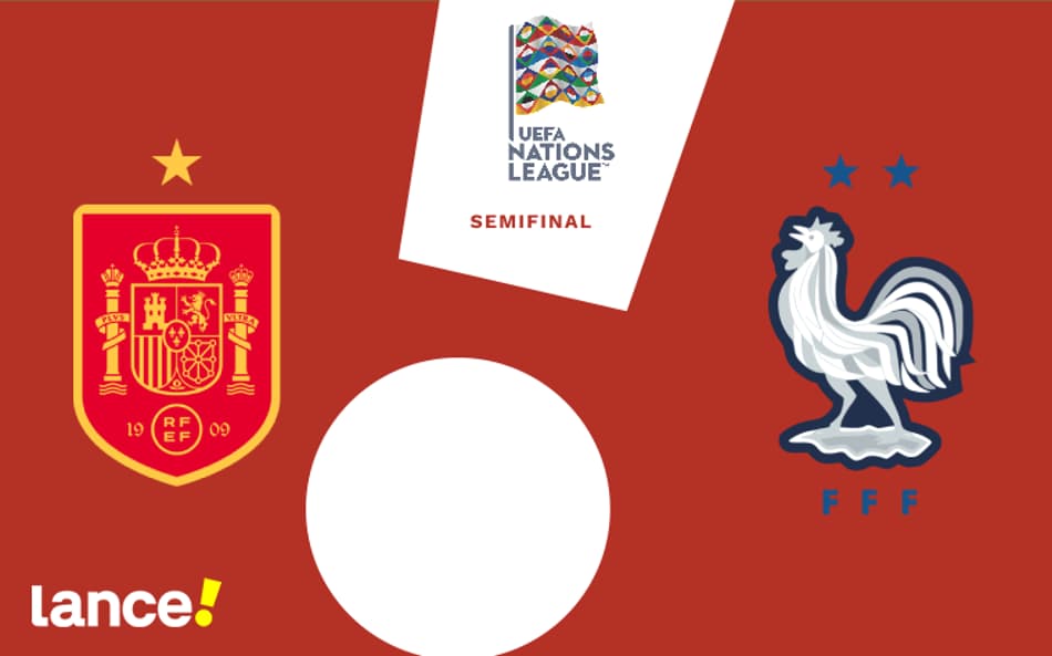 Espanha x França em jogo válido pela semifinal da Nations League (Arte: Lance!)