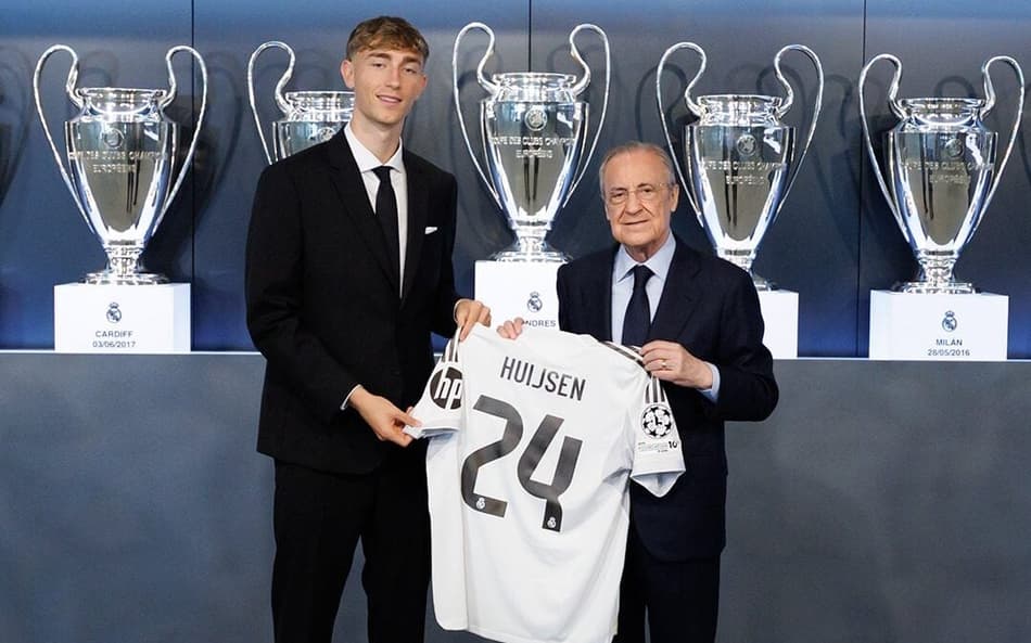 Huijsen foi apresentado oficialmente pelo Real Madrid (Foto: Divulgação)