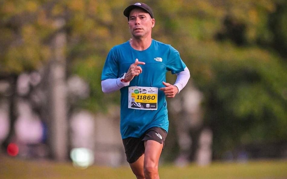 Marcinho durante a Maratona do Rio (acervo pessoal)