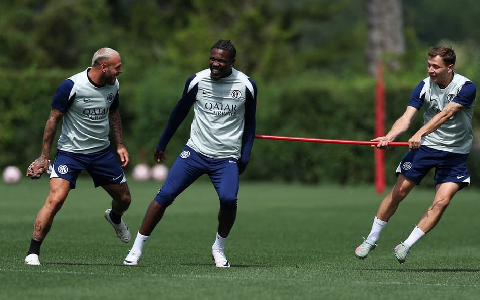 Marcus Thuram durante treino da Inter de Milão (Foto: Buda Mendes/Getty Images North America/Getty Images via AFP)