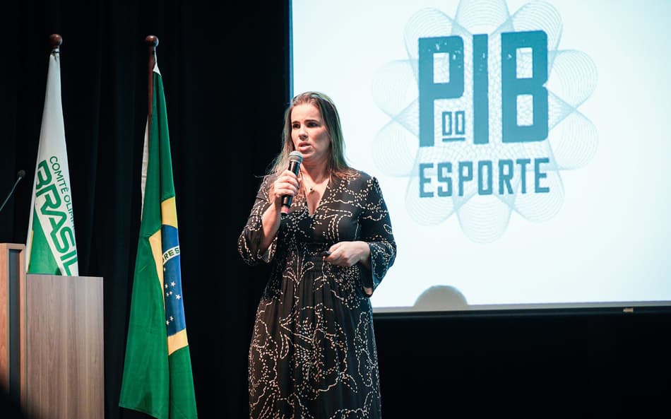 Fabiana Bentes, presidente da Sou do Esporte, durante apresentação do PIB do Esporte Brasileiro (COB/Divulgação)