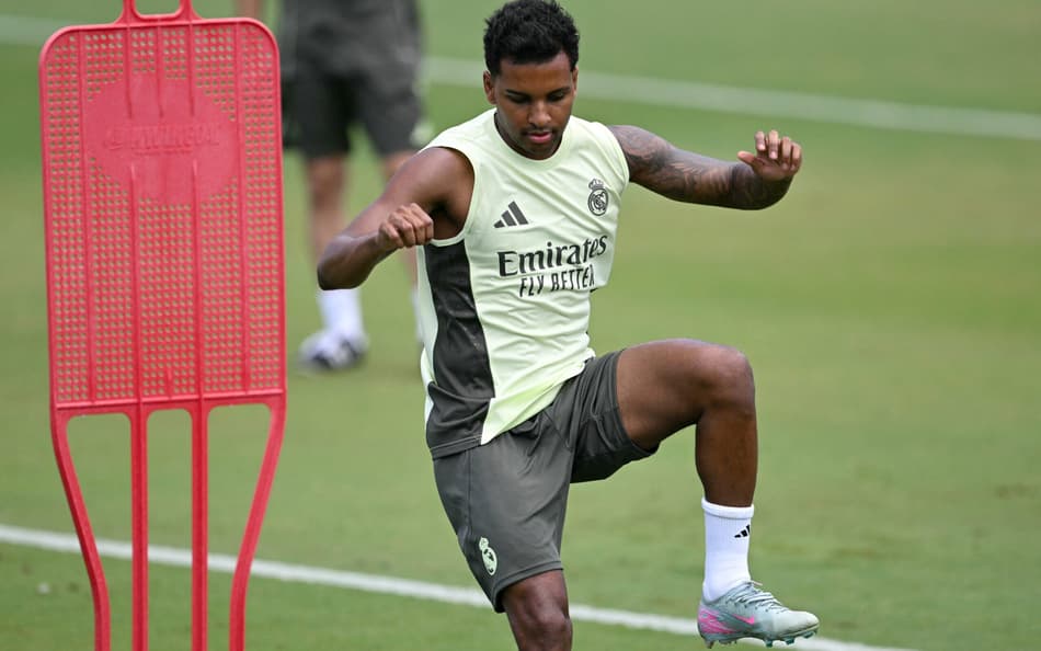 Rodrygo em treino do Real Madrid para o Mundial de Clubes
