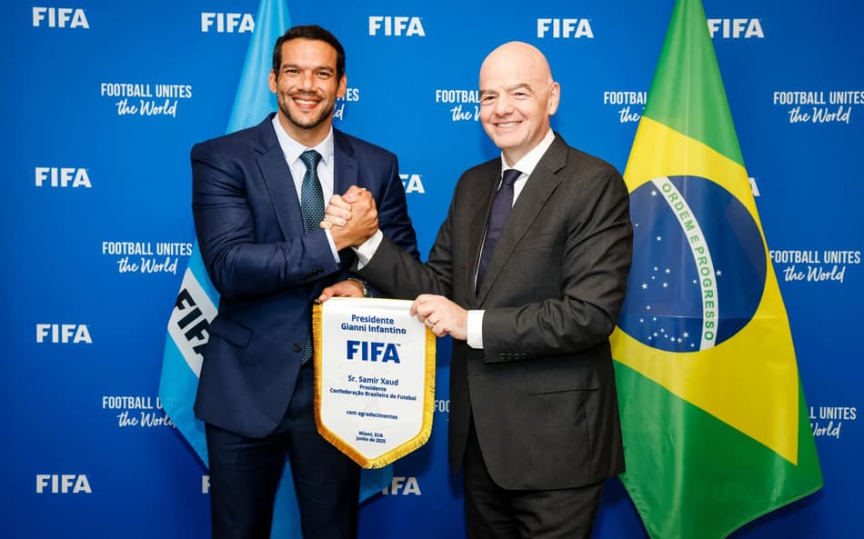 Samir Xaud e Gianni Infantino (Foto: Divulgação/Fifa)