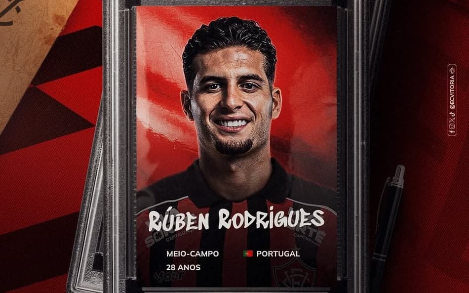 Rúben Rodrigues é anunciado pelo Vitória (Foto: divulgação/EC Vitória)