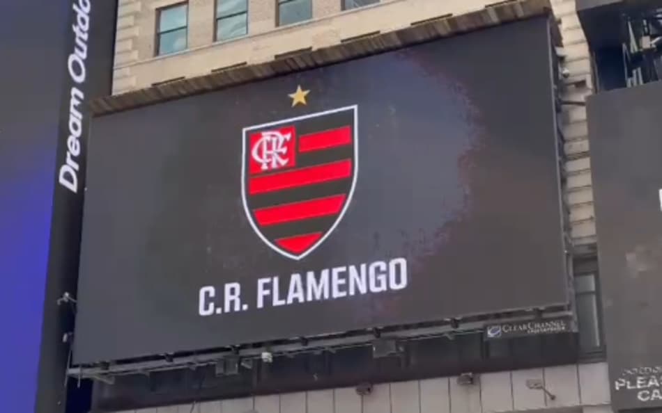 Flamengo exibe mensagem do clube na Times Square