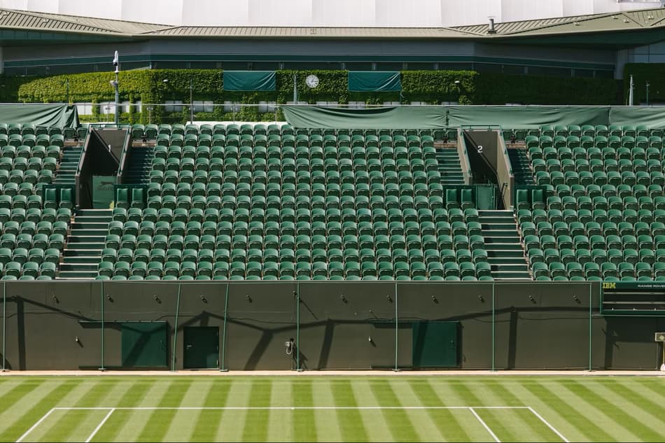 Detalhe da arquibancada de uma das quadras de Wimbledon