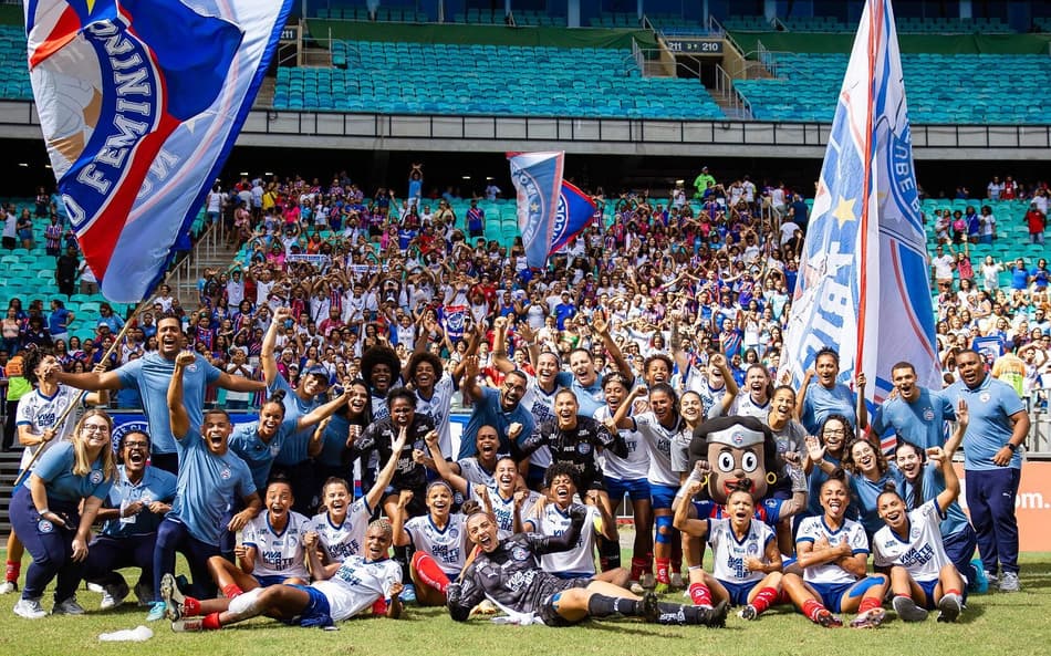 Bahia comemora classificação no Brasileirão feminino. (Letícia Martins/EC Bahia)
