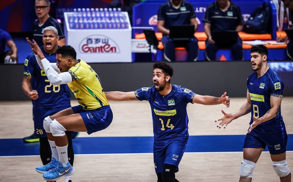 Brasil x Cuba, pela VNL masculina, no Maracanãzinho (Foto: VNL)