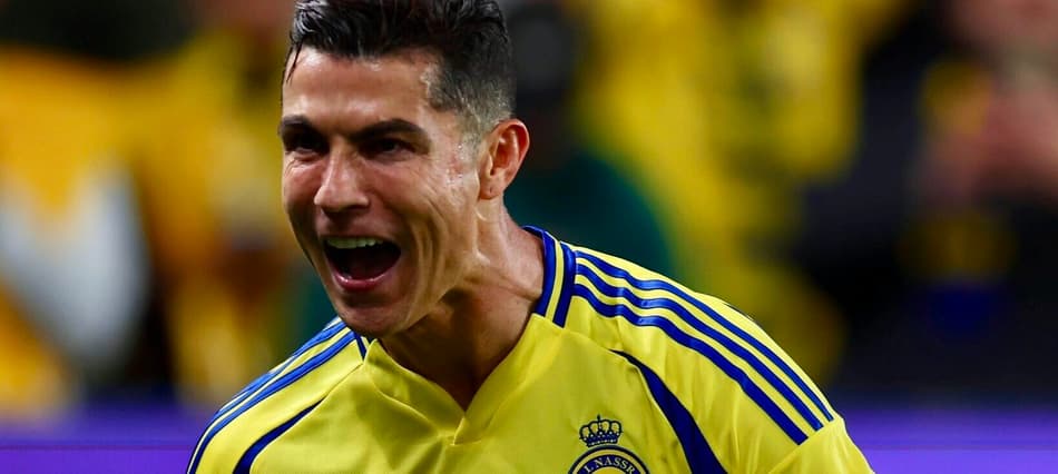 Cristiano Ronaldo comemora gol pelo Al-Nassr na Champions Asiática (Foto: Reprodução / X)