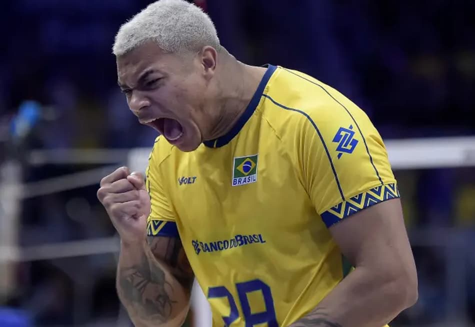 Darlan durante jogo entre Brasil e Eslovênia pela VNL 2025 no Maracanãzinho (Foto: Mauricio Val/FV Imagem/CBV)