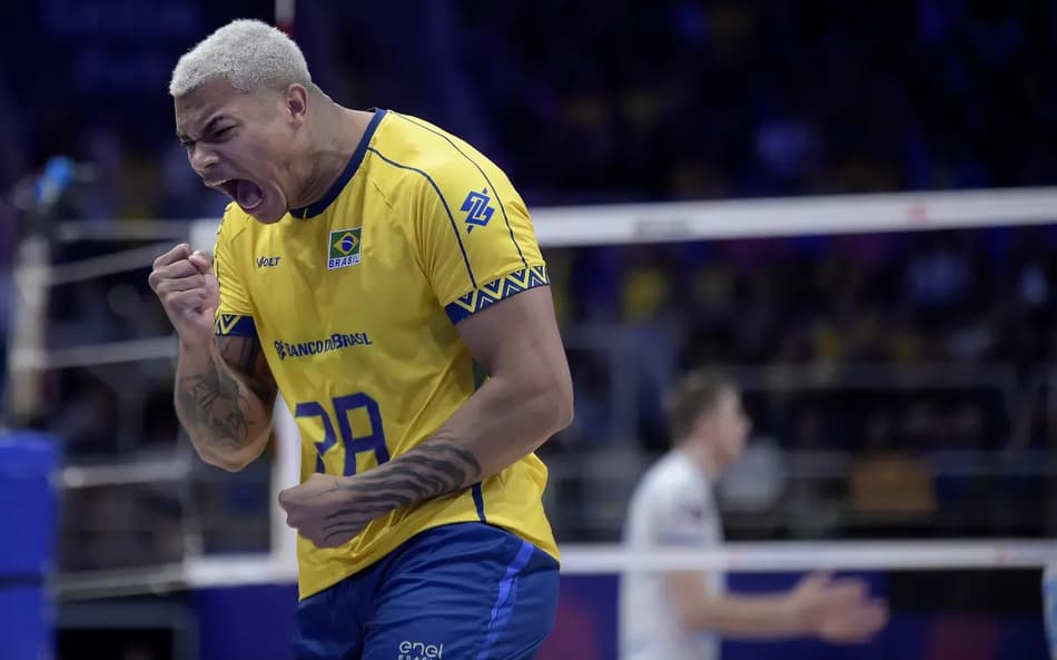Darlan durante jogo entre Brasil e Eslovênia pela VNL 2025 no Maracanãzinho (Foto: Mauricio Val/FV Imagem/CBV)