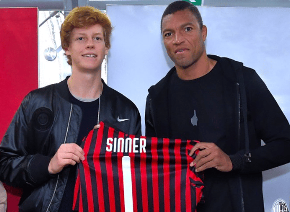 Sinner e o ex-goleiro brasileiro Dida, ídolo do Milan