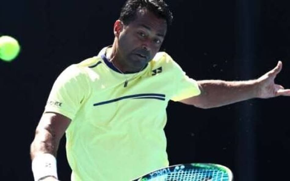 Leander Paes em ação em Chennai