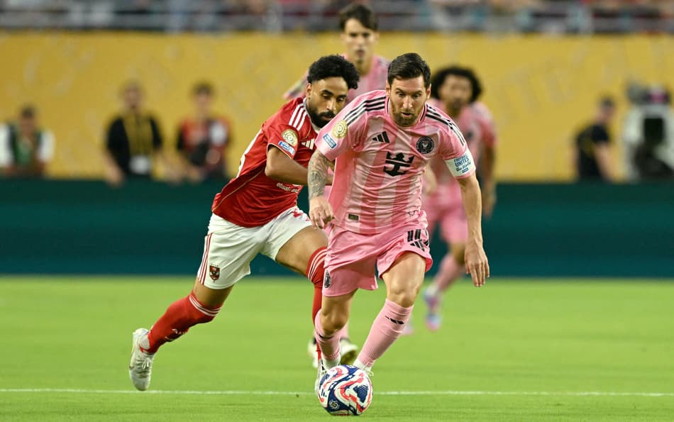 Messi em ação no jogo do Inter Miami contra Al Ahly