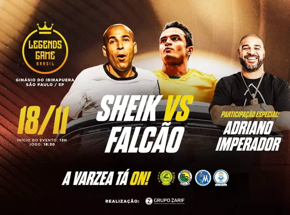 Legends Games entre Emerson Sheik e Falcão (Foto: Divulgação)