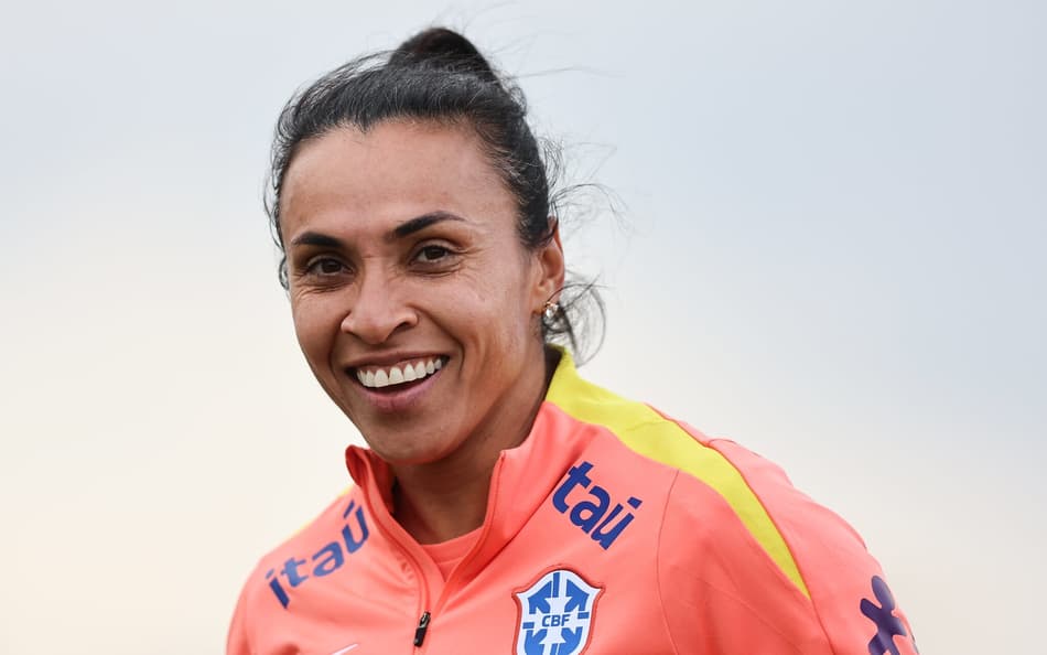 Marta durante treino da Seleção feminina para encarar o Japão. (Foto: Lívia Villas Boas / CBF)