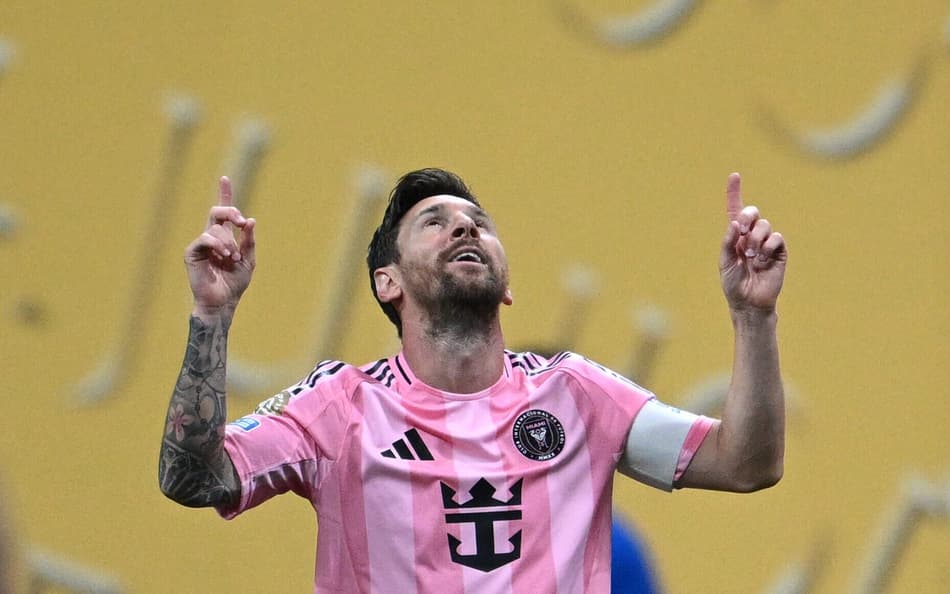 Messi comemora seu gol no jogo do Inter Miami contra o Porto pelo Mundial de Clubes