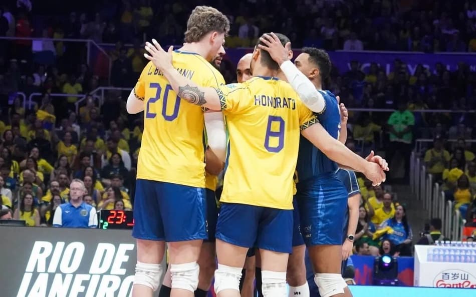 Brasil enfrentou a Ucrânia, neste sábado (14), pela VNL (Foto: Divulgação/CBV)