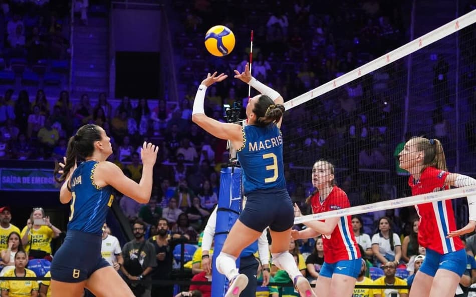 Brasil x Tchéquia, VNL feminina, no Maracanãzinho (foto: Mauricio Val/FV Imagem/CBV)