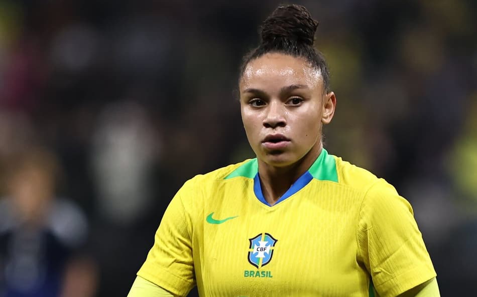 Atacante Dudinha durante Brasil x Japão, em 30 de maio, na Neo Química Arena. (Foto: Staff Images Woman/ CBF)