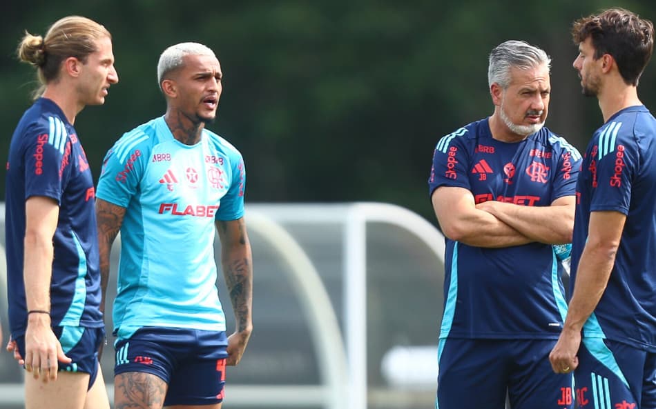 Filipe Luís José Boto Wesley Rodrigo Caio treino Flamengo Mundial