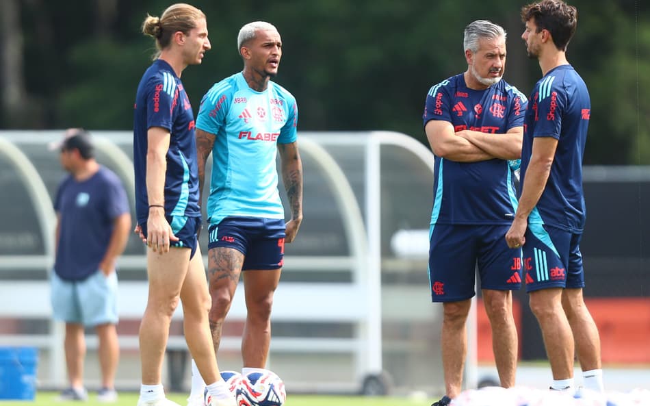 Filipe Luís José Boto Wesley Rodrigo Caio treino Flamengo Mundial