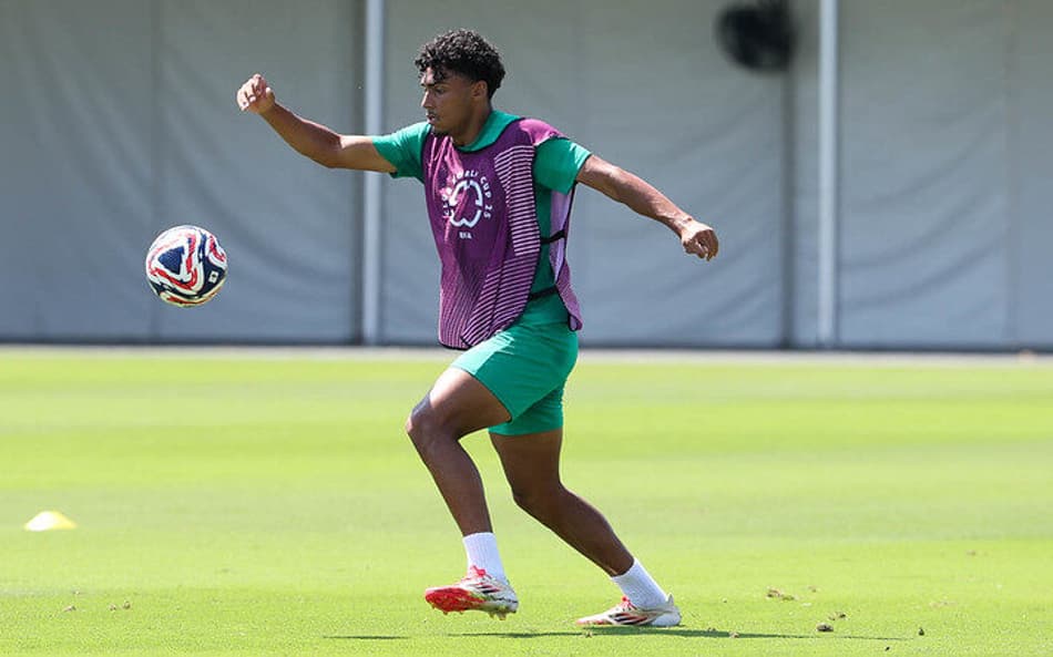 O jogador Luighi, da SE Palmeiras, durante treinamento, no CT do Philadelphia Eagles. (Foto: Cesar Greco/Palmeiras/by Canon)