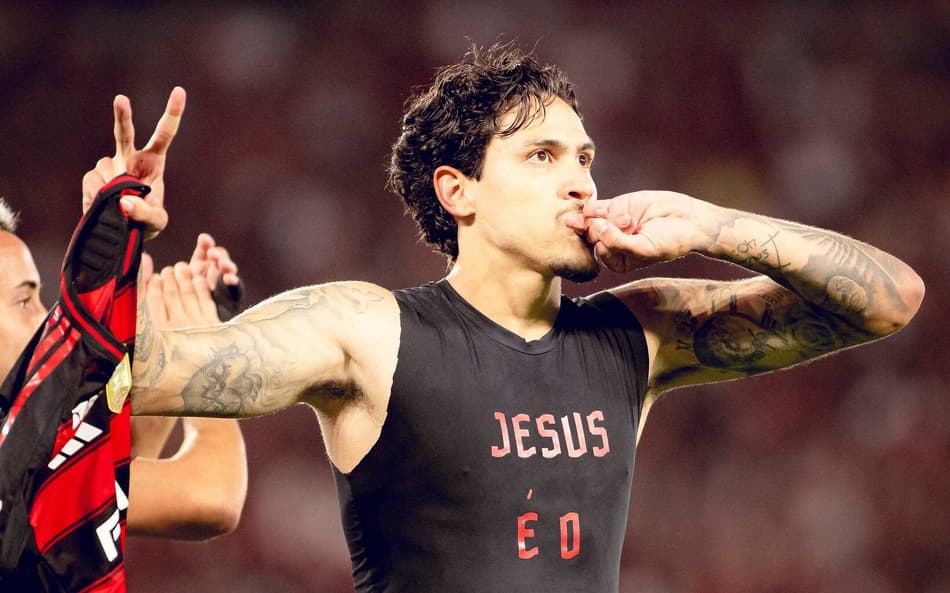 Pedro comemorando o gol da vitória contra o Fluminense (Foto:Adriano Fontes/Flamengo)